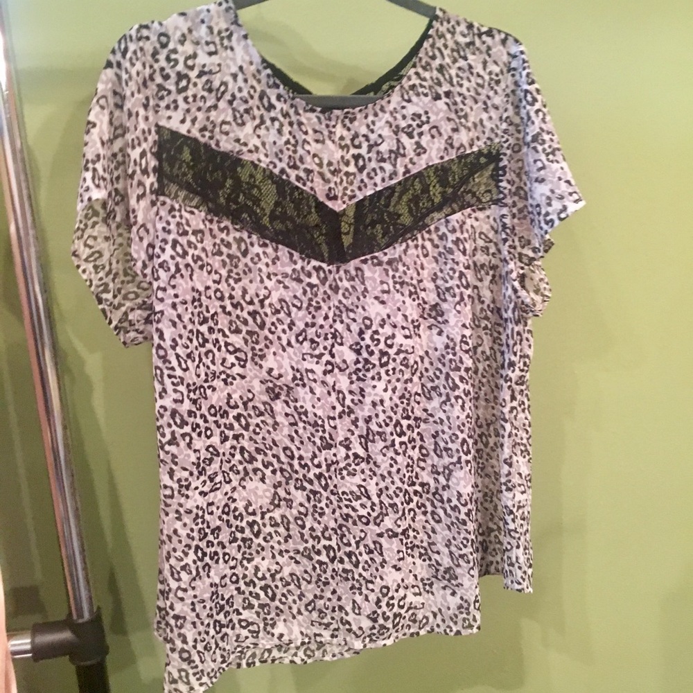 Animal Print Lace Top